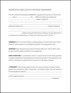 Free Missouri Real Estate Purchase Agreement Form
