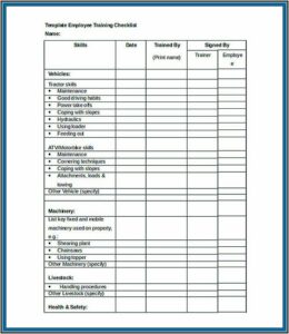 Free New Employee Training Checklist Template