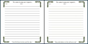 Free Printable Funeral Guest Book Template