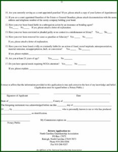 Free Printable Guardianship Forms Nc