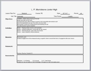 Free Printable Lesson Plan Template For High School
