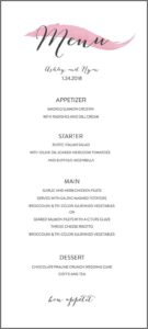 Free Printable Wedding Menu Template