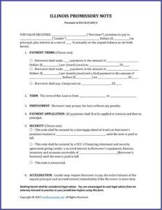 Free Promissory Note Form Pdf