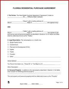 Free Real Estate Purchase And Sale Agreement Template