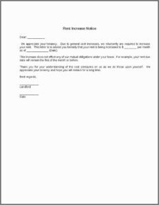 Free Rent Increase Letter Template