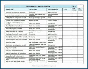 Free Restaurant Kitchen Cleaning Checklist Template