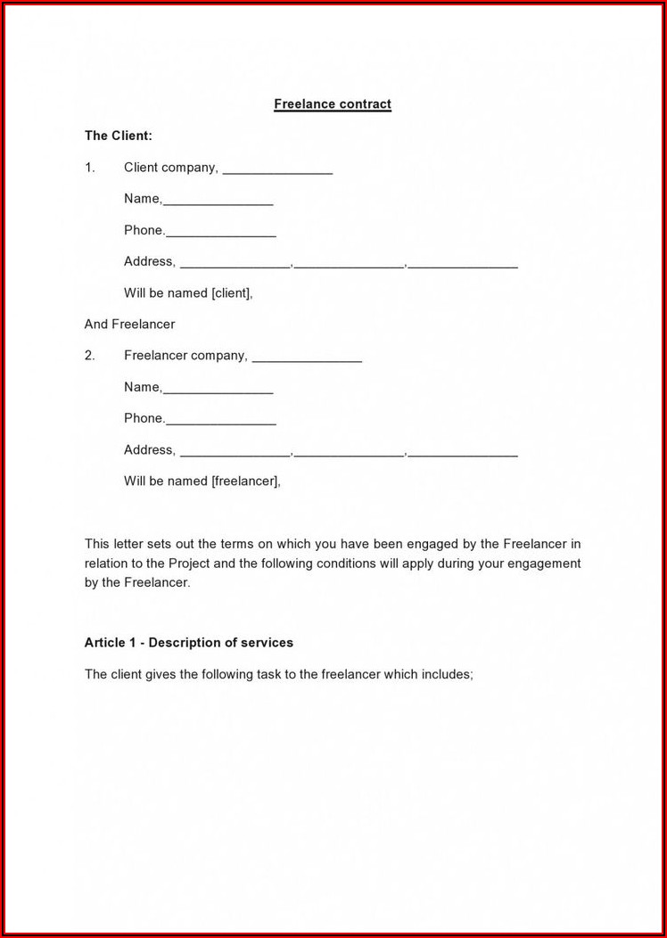 Free Self Employed Contract Template