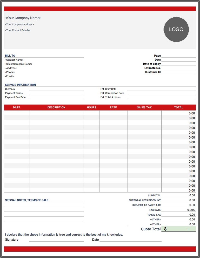Free Simple Invoice Templates Download