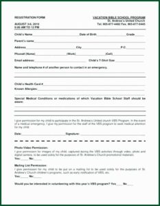 Free Sports Registration Form Template