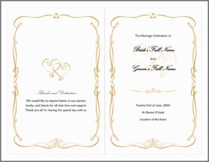 Free Wedding Program Fan Templates For Microsoft Word