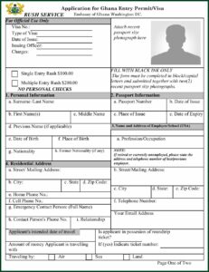 Ghana Visa Application Form Germany