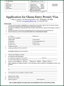 Ghana Visa Application Form Pdf