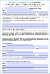 Health Care Power Of Attorney Example