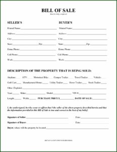 Horse Bill Of Sale Template Australia