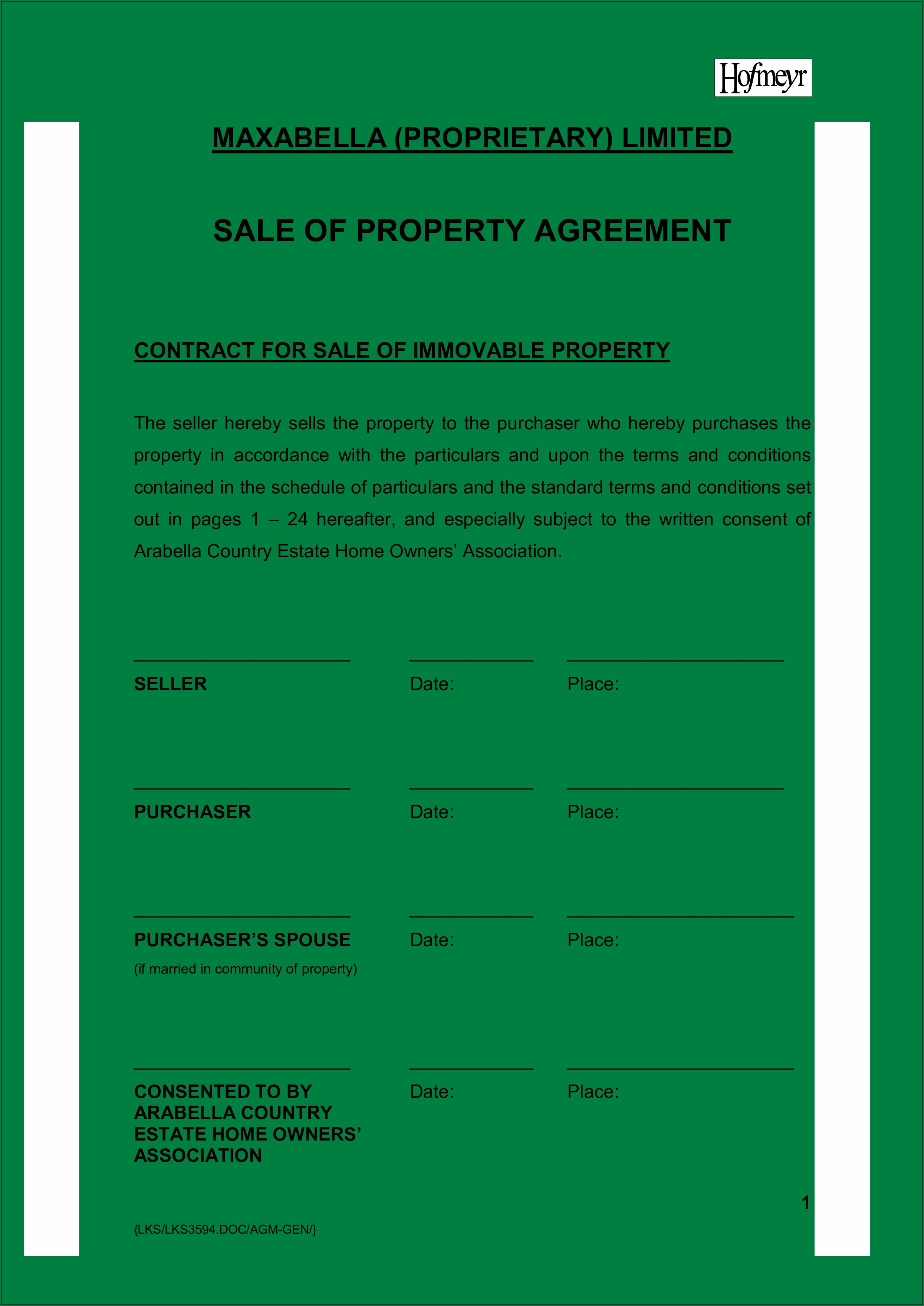 House Sale Contracts Forms