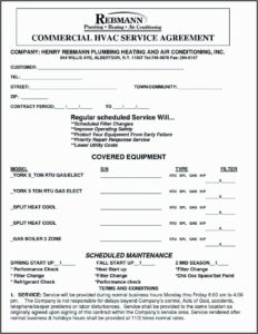 Hvac Service Contract Template Free