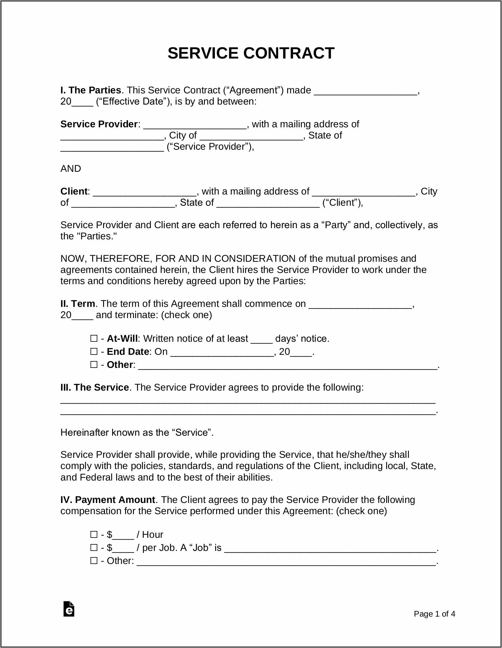 Hvac Yearly Service Contract Template