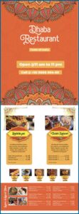 Indian Restaurant Menu Template Free Download