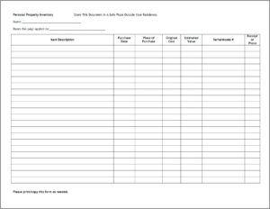 Inventory Tracking Form Template