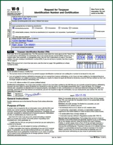 Irs W 9 Form Print
