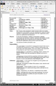 Iso Internal Audit Template