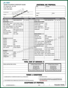 Janitorial Bid Proposal Forms