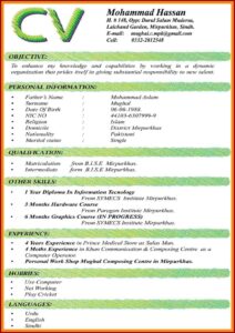 Job Resume Format Pdf Download