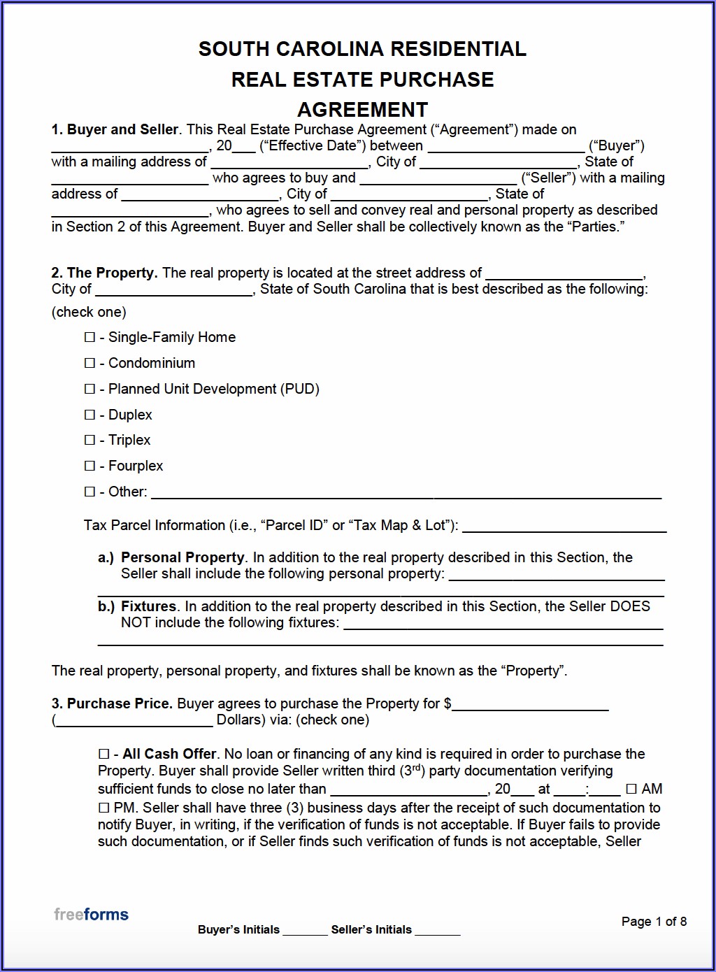 Kansas Real Estate Purchase Contract Form