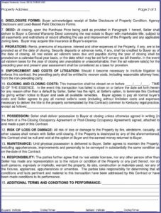 Kentucky Real Estate Purchase Contract Form