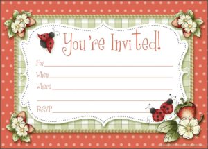 Ladybug Party Invitations Template