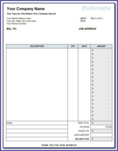 Landscaping Estimate Form Free Download