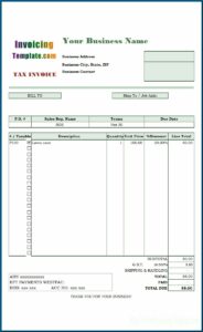 Laptop Repair Invoice Template