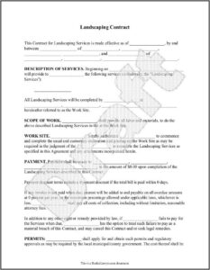 Lawn Maintenance Contract Template Free
