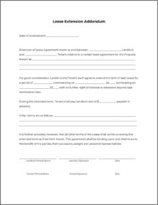 Lease Extension Template South Africa