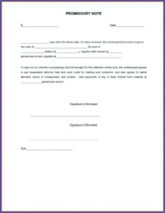 Legal Promissory Note Format