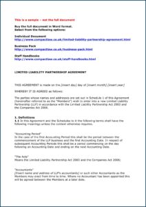 Llp Agreement Template Uk