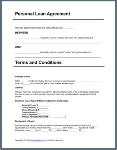Loan Contract Template Free