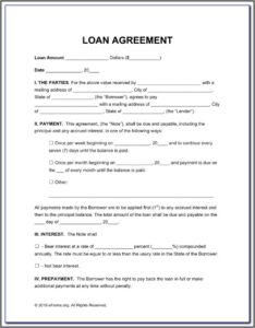 Loan Contract Template Uk Free