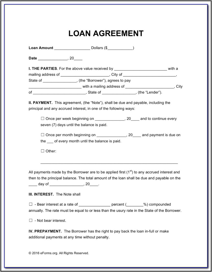 Loan Contract Template Uk Free