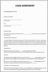 Loan Contract Template Word Free