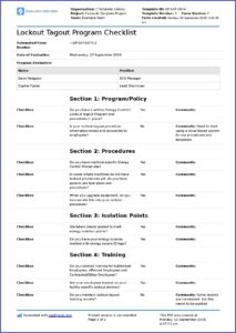 Lockout Tagout Procedure Form