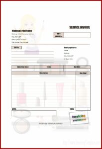 Makeup Artist Invoice Template Download