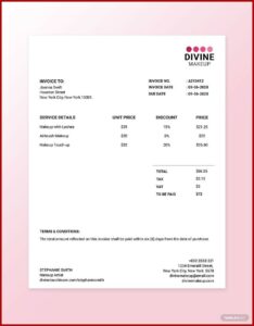 Makeup Invoice Template