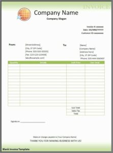 Microsoft Blank Invoice Template
