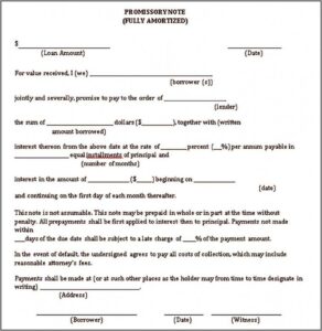 Mortgage Promissory Note Template