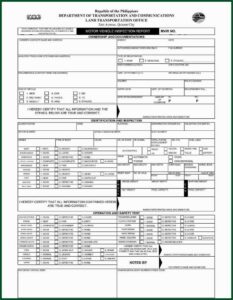Motor Vehicle Inspection Form