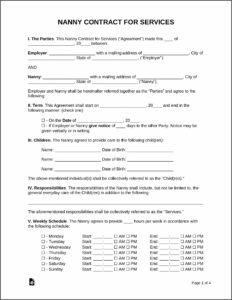 Nanny Share Agreement Template