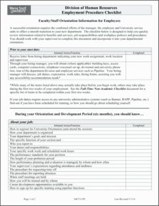 New Employee Training Checklist Template