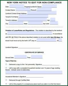 New York State Eviction Forms