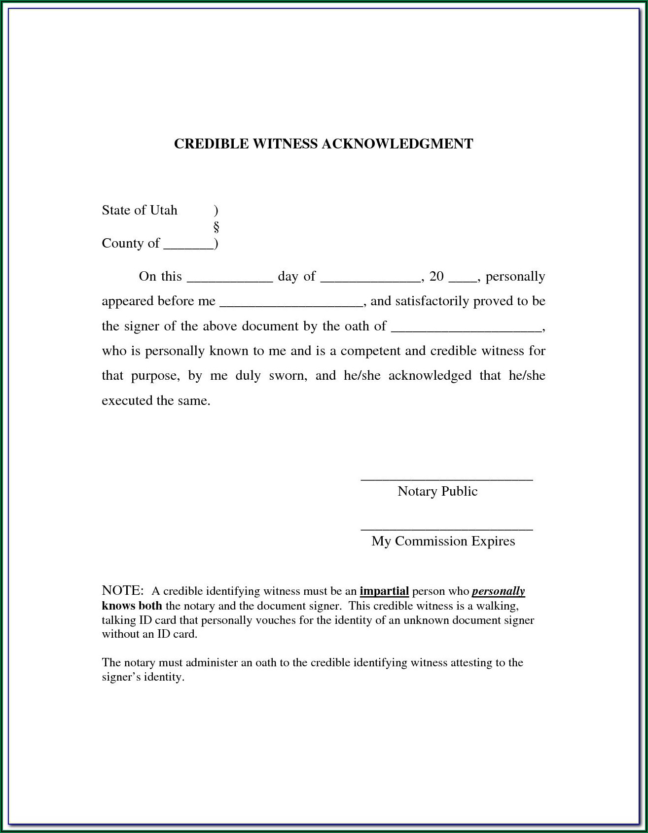 Notary Certificate Form Texas